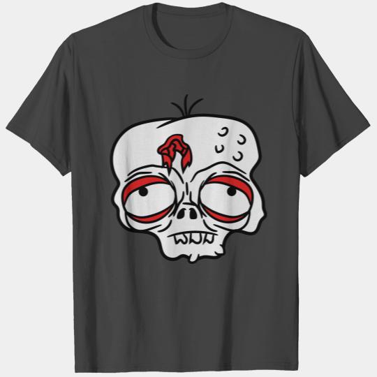 sad tired bored stupid zombie face head undead hor T Shirts