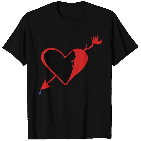 ➸♥a Heart Bleeding struck by a Cupid's arrow♥↢ T Shirts
