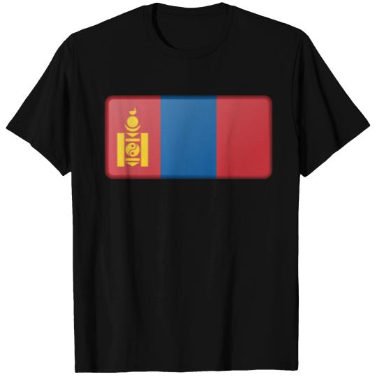 Mongolia flag (bevelled) T Shirts
