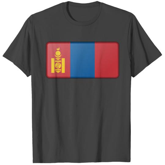 Mongolia flag (bevelled) T Shirts