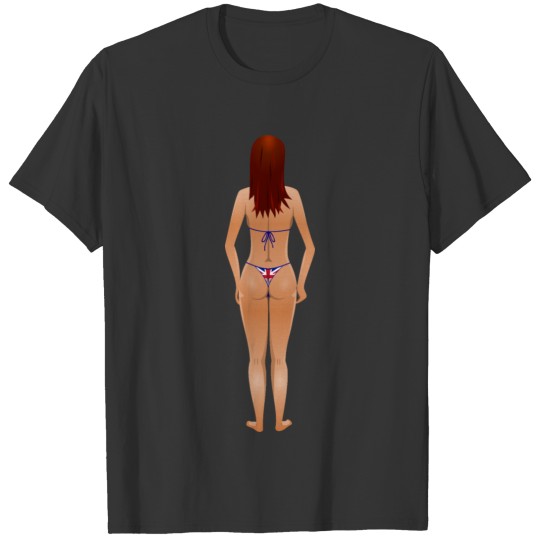 Young lady (light skin, flag bikini, red hair) T Shirts