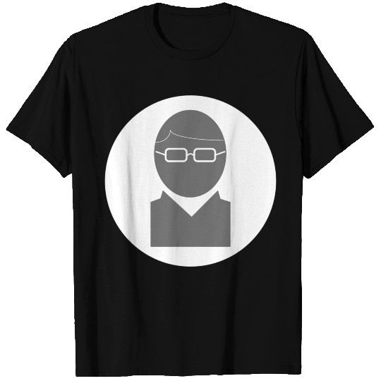 Icon: Glasses Hair Part Grey on White T Shirts