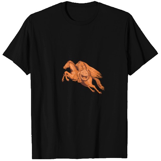 Headless Horseman Pumpkin Head Drawing T Shirts