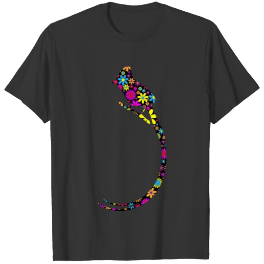 Floral Long Tailed Bird Silhouette T-shirt