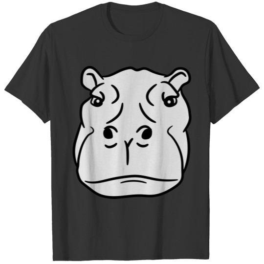 head face hippopotamus thick water swim thick larg T Shirts