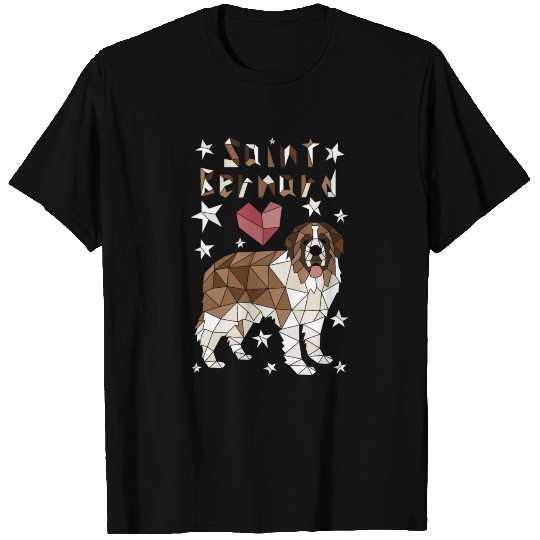 Geometric Saint Bernard T Shirts