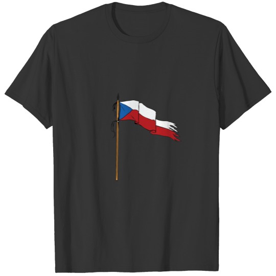 Flag Czech Republic Torn Ripped Retro T-shirt