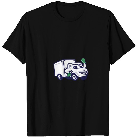 Delivery Van Waving Cartoon T Shirts