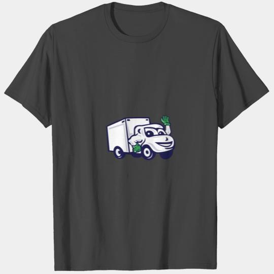 Delivery Van Waving Cartoon T Shirts