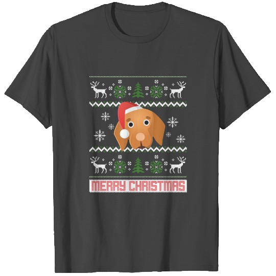 Vizsla Santa Snow Christmas T Shirts