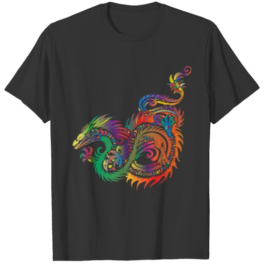 Prismatic Tribal Sea Dragon No Background T-shirt