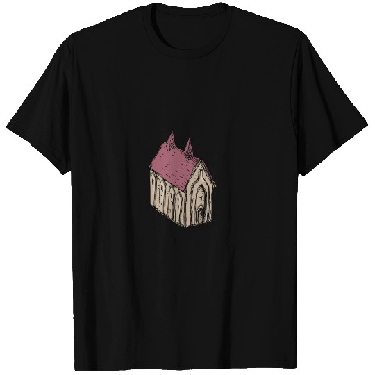 Medieval Church Drawing T Shirts