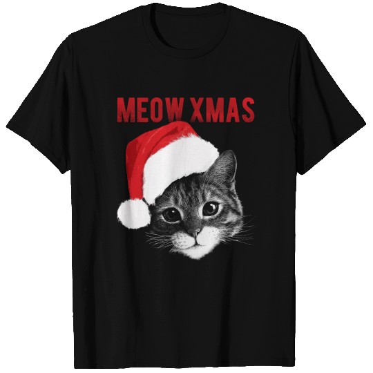 meow xmas cute cat head T Shirts