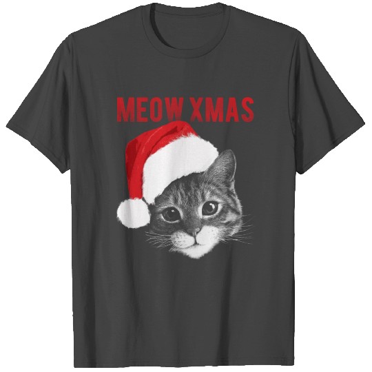 meow xmas cute cat head T Shirts