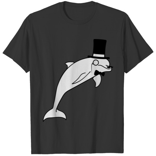 Sir gentlemen cylinder hat monocular mustache bear T-shirt