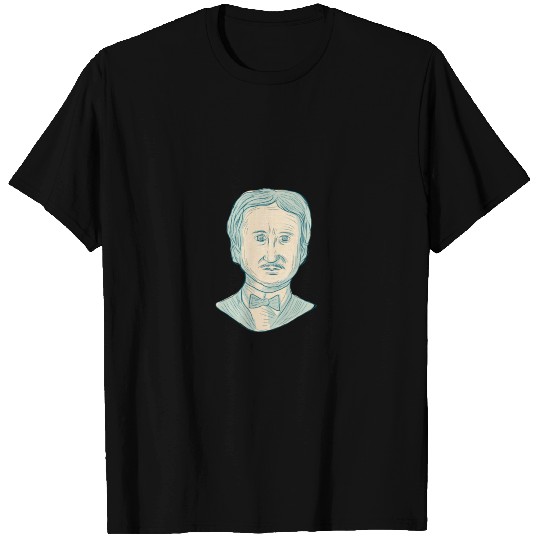 Edgar Allan Poe Writer Drawing T Shirts