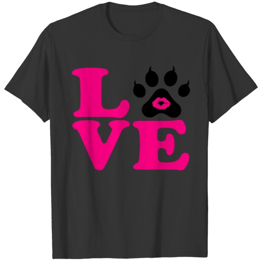 ♥ټLove Cute Animal-Cat Dog Footprintټ♥ T-shirt