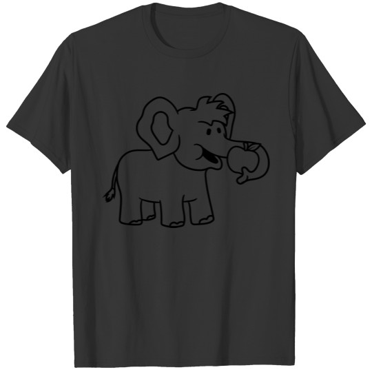 Eating hungry apple fruit healthy happy elephant c T Shirts