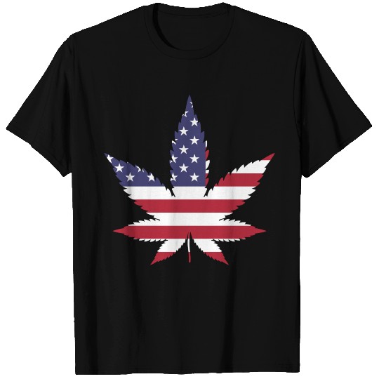 Marijuana American Flag T Shirts
