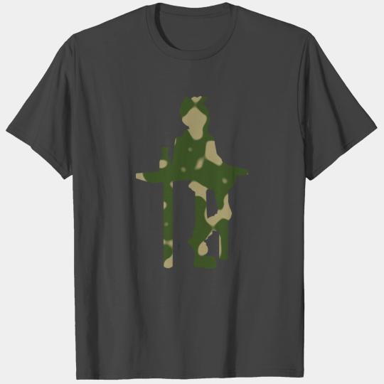 Punk khaki coloured silhouette T Shirts