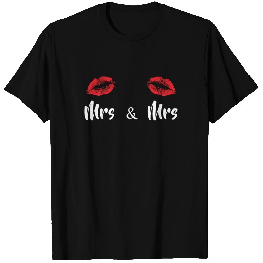 Mrs & Mrs Lesbian Couple T Shirts