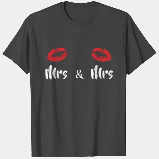 Mrs & Mrs Lesbian Couple T Shirts