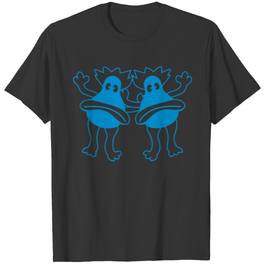 2 friends team couple sad unhappy blue little swee T-shirt