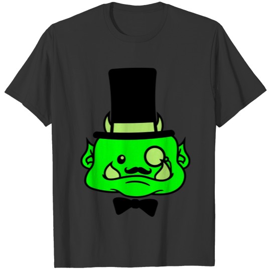Face sir gentlemen gentleman cylinder hat fly suit T-shirt