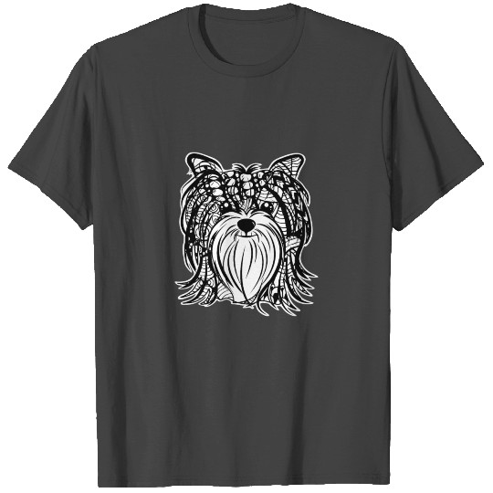 Yorkshire Terrier Face Graphic Art T Shirts