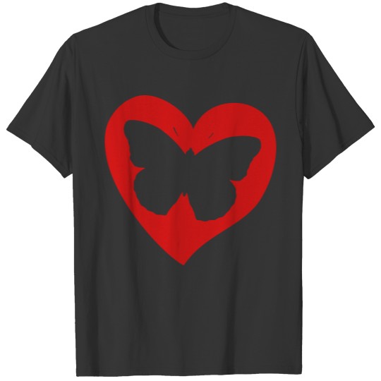 butterfly on heart T Shirts