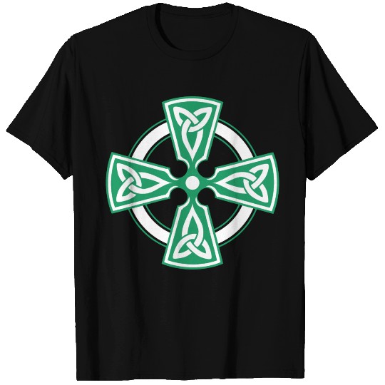 Celtic cross vodicka decorative triquetras green T Shirts