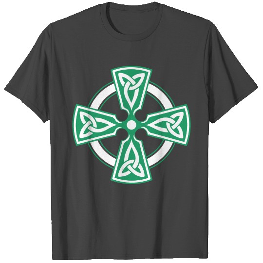 Celtic cross vodicka decorative triquetras green T Shirts