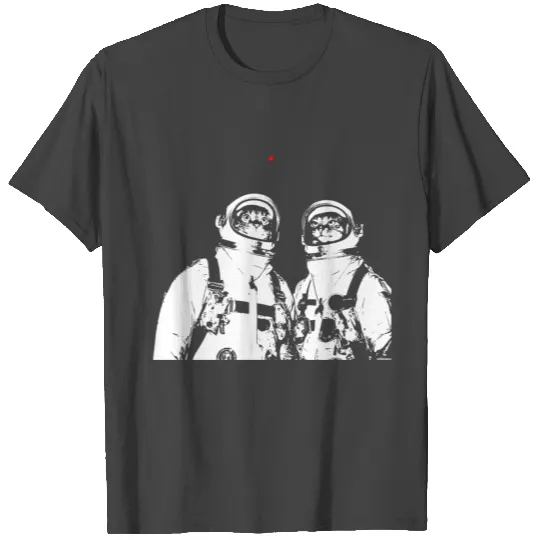 Funny cat astronauts looking at a laser pen T Shirts