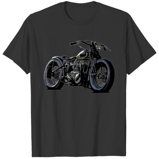 Vintage motorcycle sketch in black T Shirts