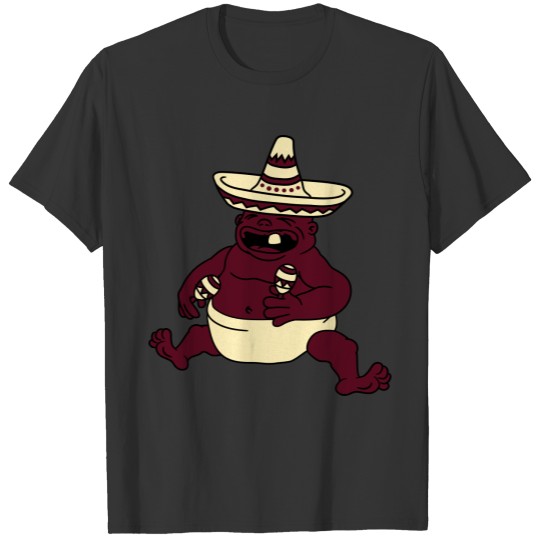 sombrero sing loud mexican rattle hat nerves fat f T-shirt