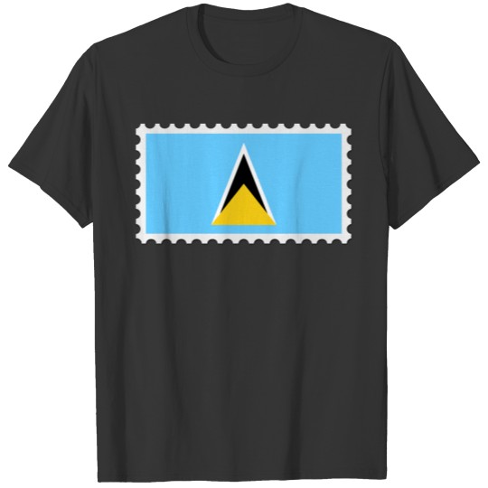Saint Lucia flag stamp T-shirt