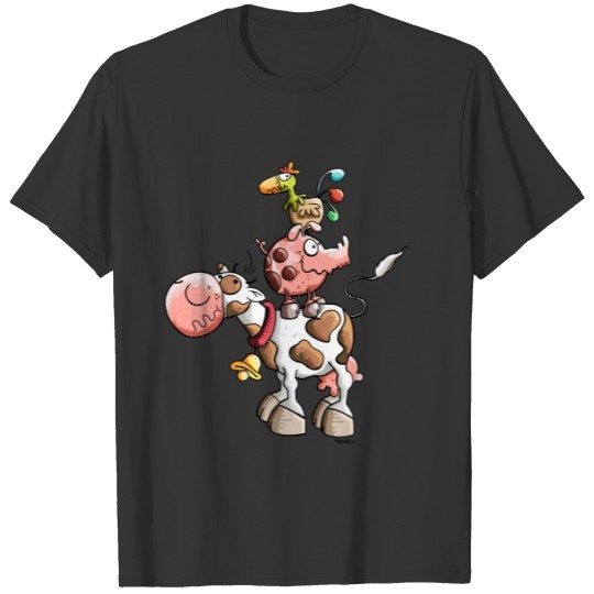 Happy Farm Animals - Cow - Pig - Chicken - Gift T Shirts