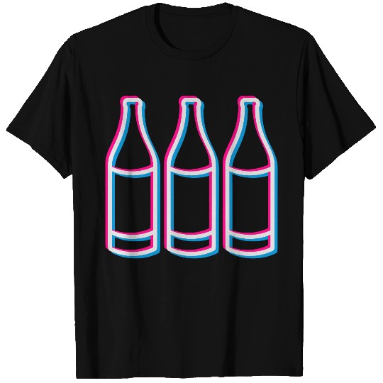 3 team friends many beer bottle alcohol drink 3d e T Shirts