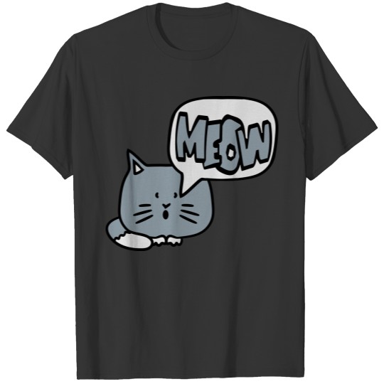 meow, speech, bubble, miau, toddler, baby, cute, c T-shirt