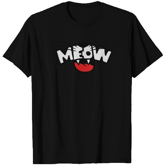 muzzle funny text logo meow miau cat comic cartoon T Shirts