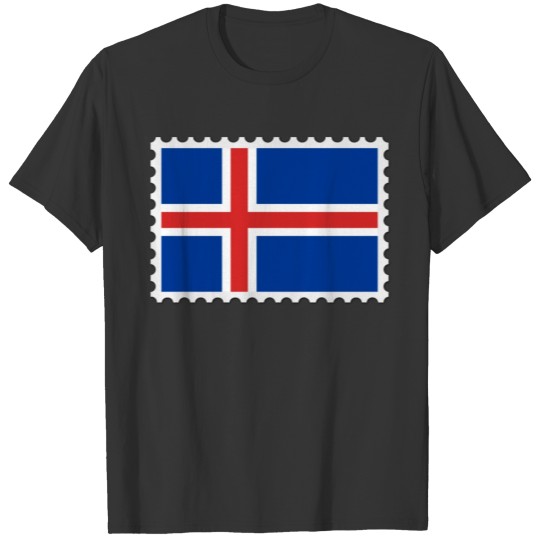 Iceland flag stamp T-shirt