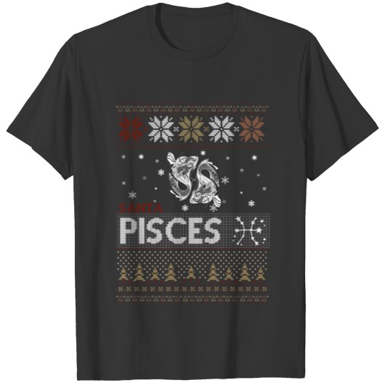santa pisces christmas ugly T Shirts