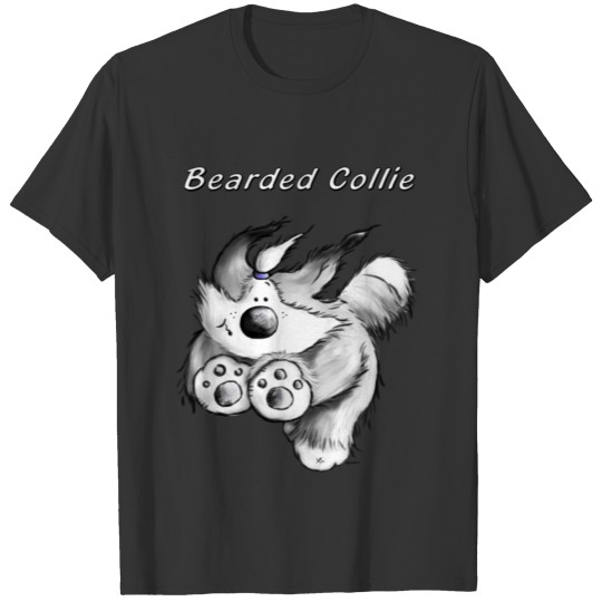 Running Bearded Collie - Dog Cartoon - Gift T-shirt