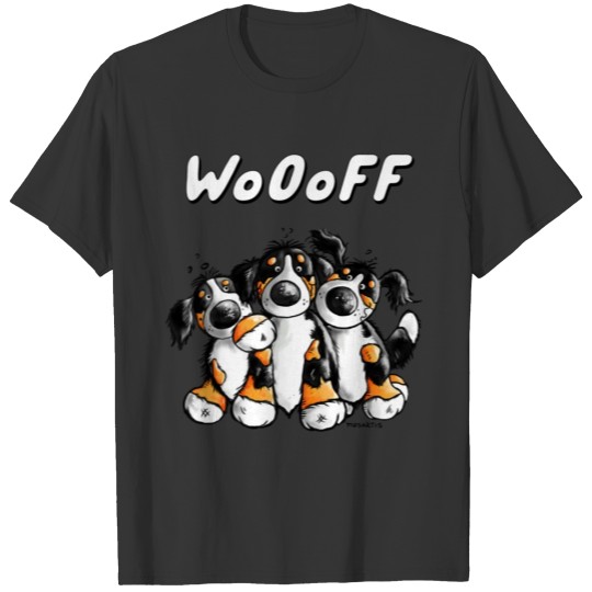 Woof Bernese Mountain Dogs - Gift - Cartoon T-shirt