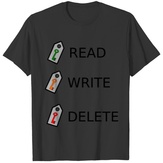 read write delete crud T-shirt