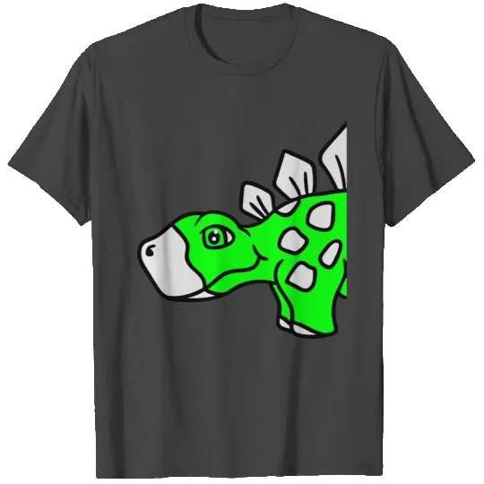 half head stegosaurus cute cute small herbivore li T Shirts