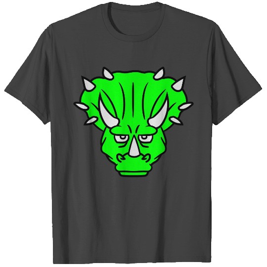 head face horns triceratops big comic cartoon dino T Shirts