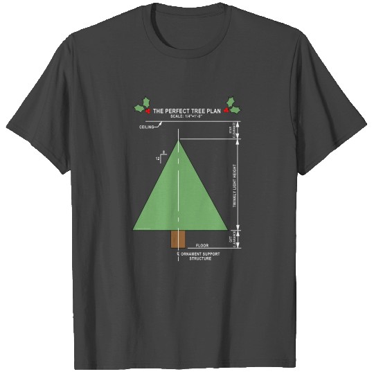 Perfect Christmas Tree White Text T Shirts