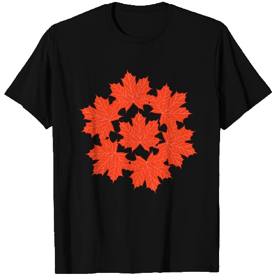 Red maple leaves pattern T Shirts