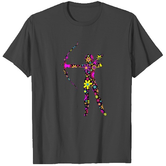 Floral Amazon Archer Silhouette T Shirts